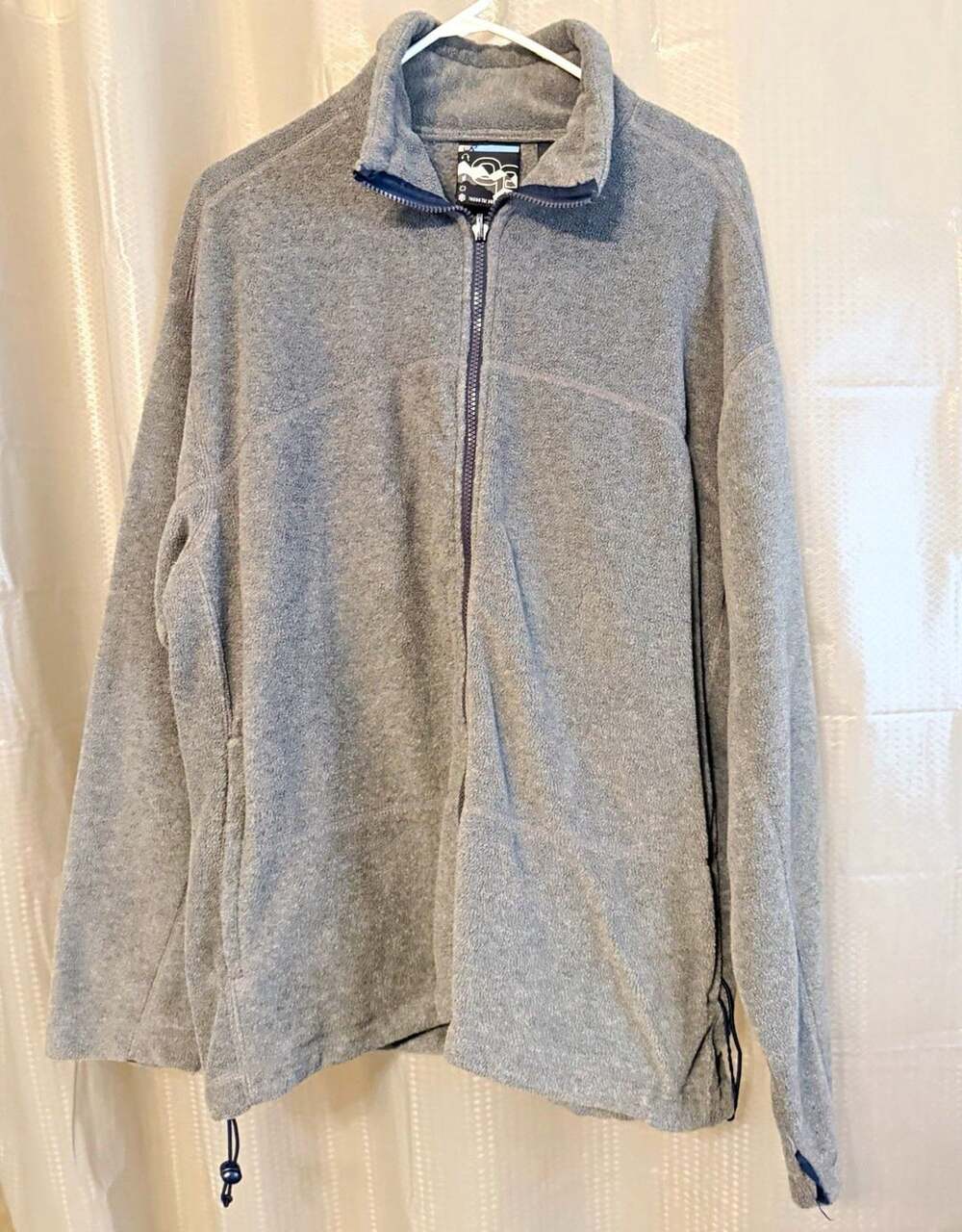 Ogio Men’s Gray Full Zip Fleece Jacket L Stand-Up Collar Mid-Length